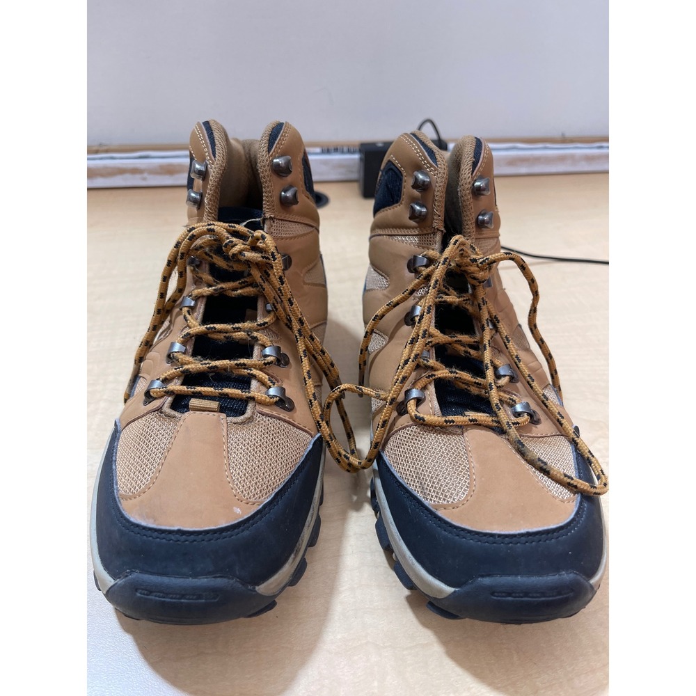 Tuff Mens Hiking Boots Tan Black Mid Top Outdoor Trail Shoes Size 9 83443
